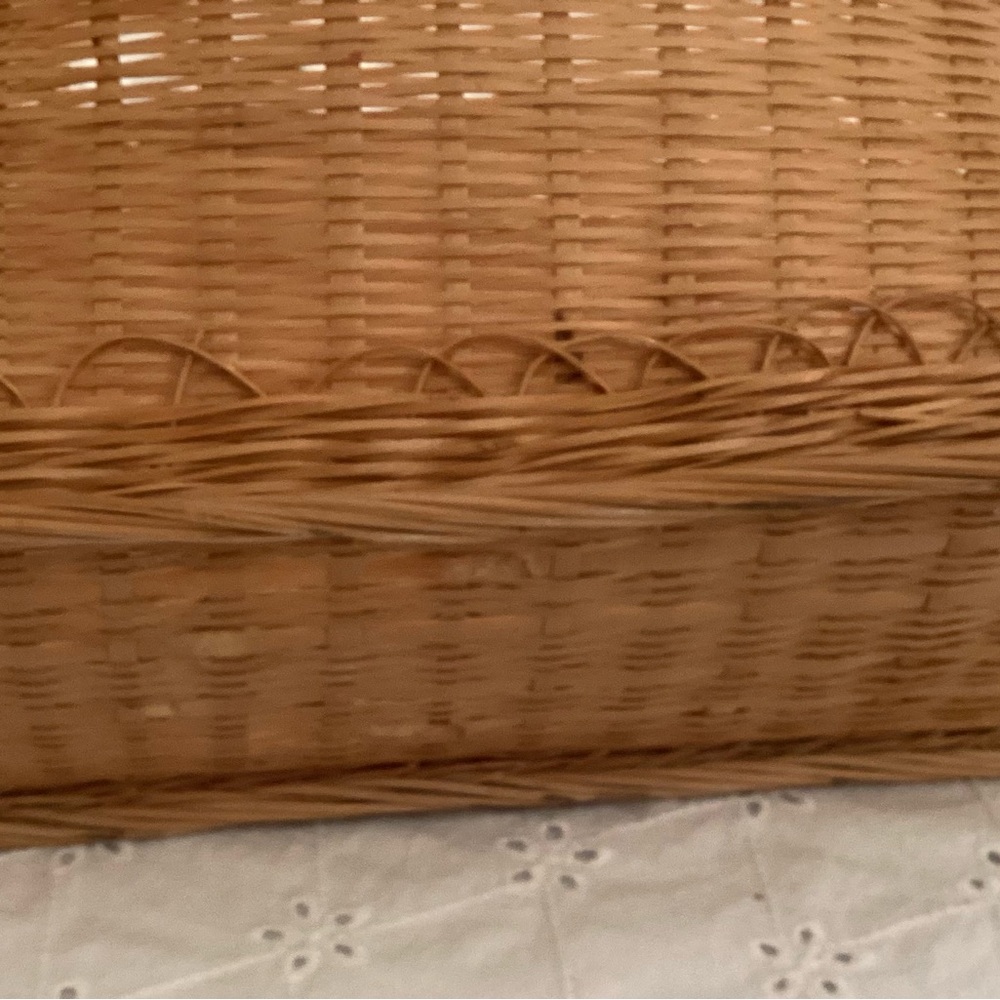 Handwoven Wicker Storage Basket with Carry Handle - Natural Brown - Picture 10 of 12